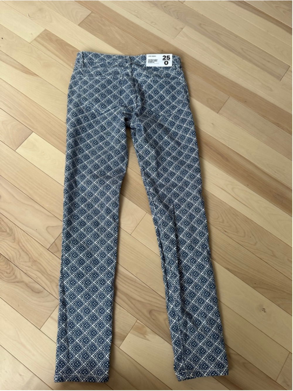 Y2K Pattern Skinny Jeans Size 25 / 0 Low Rise Stretch – Deadstock - Picture 9 of 10